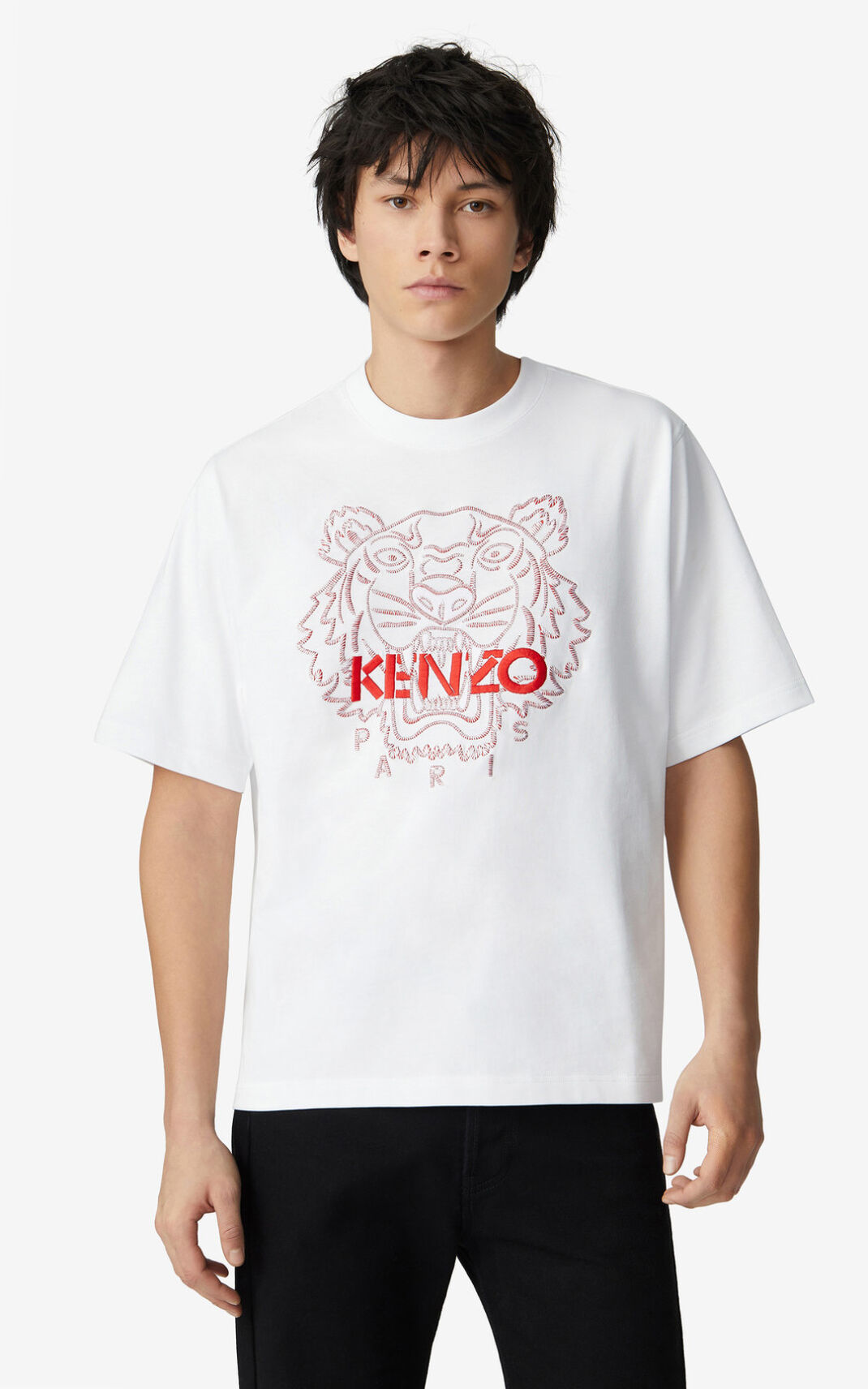 Camisetas Kenzo Tiger loose fitting Hombre Blancas - SKU.7073096